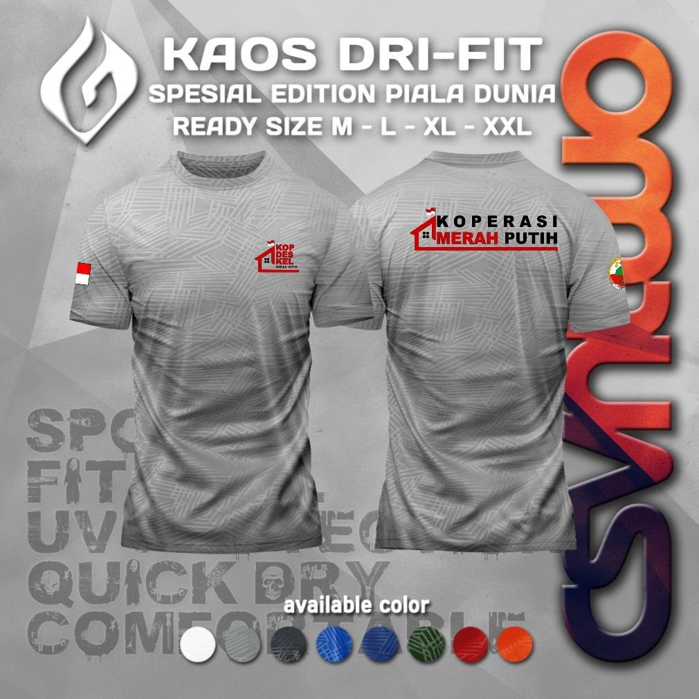 Best Seller Kaos Dryfit Koperasi Merah Putih / Kaos Koperasi Merah Putih