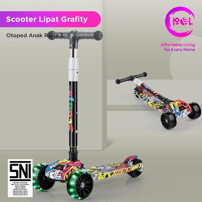 [POL] Scooter Lipat LED Gravity SNI | Skuter Otoped Sepeda Duduk 3 Roda 2in1 | Mainan Otoped Anak