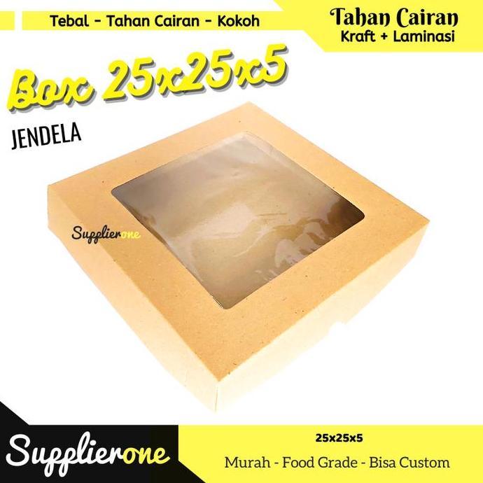 Sutoreji- Box 25X25X5 Isi 25/ Dus Nasi / Dus Muffin / Dus Cupcake / Dus Kue