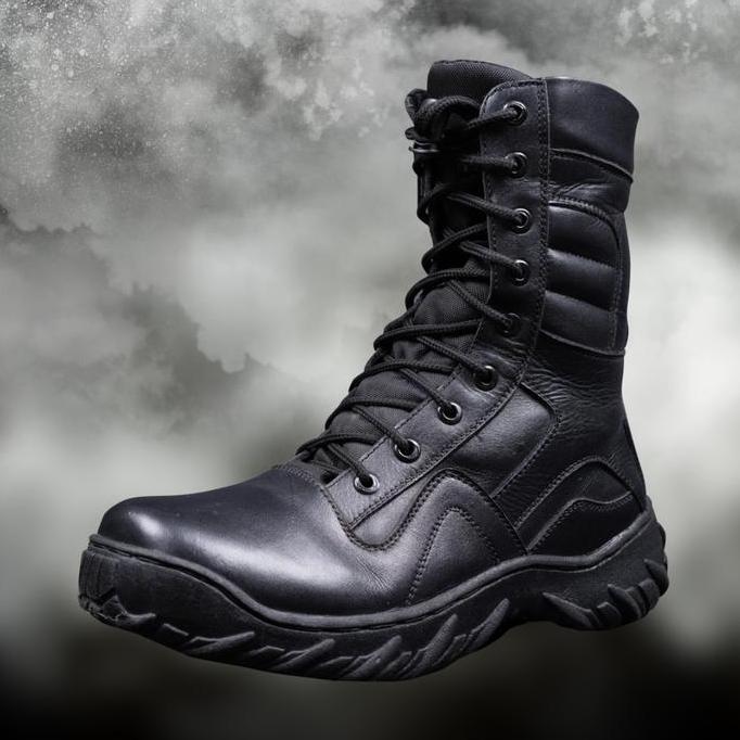 Kingg- Army86 Sepatu Pdl Black Hawk Comando Tni Polri Security Boots Kulit Bisa Di Semir Shoes Pria