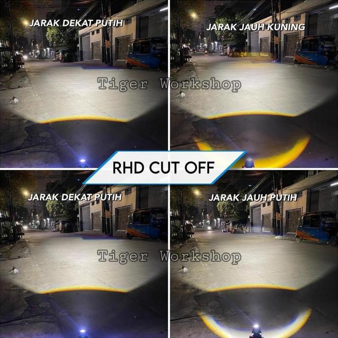 Epicracing E001 H4 Bluelens Lampu Utama Biled Cahaya Rhd / Flat Dengan Kipas Pendingin