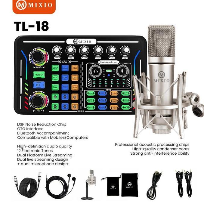 Youngshort33 - Mixio Tl-18 48V Paket Soundcard Mikrofon Live Streaming Premium Series Soundcard
