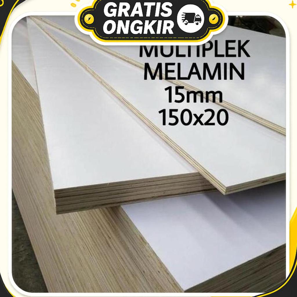Triplek / Multiplek Melamin Putih 15Mm (150X20)Cm, Melaminto Plywood