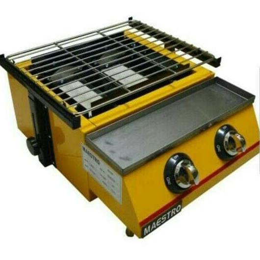 TERMURAH - Panggangan Sosis / Sate / Ikan 2 Tungku Gas Tanpa Asap