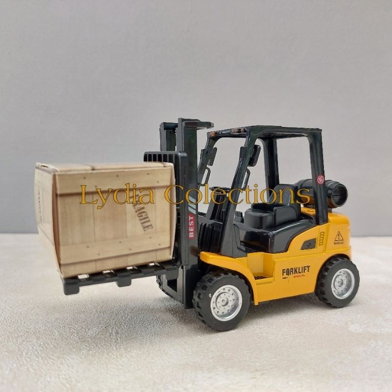 Diecast Truk Trailer Muatan Excavator Metal