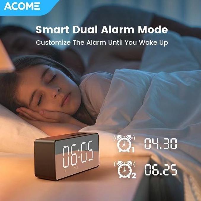 Acome A17 Speaker Bluetooth 5.2 LED Display / Speaker Jam Alarm LED - Garansi Resmi 1 Tahun