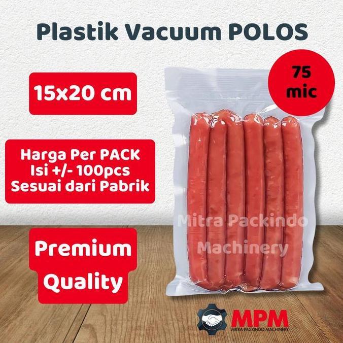 Plastik Vacuum POLOS 15x30 cm / Kemasan Vakum Makanan 15 x 30 cm KRT