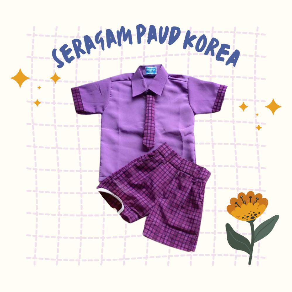 Best Seller Baju Anak Paud Setelan Seragam Anak Paud Nasional Warna Ungu Muda