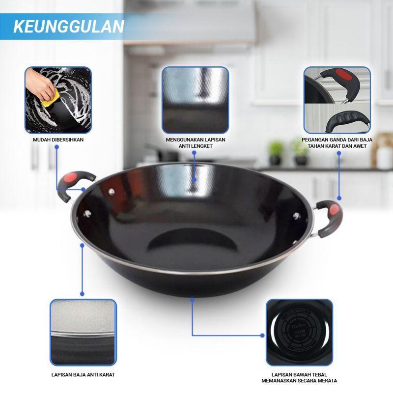 Wajan Anti Lengket Wajan Enamel Anti Gores Anti Lengket/Wajan Enamel Kuping