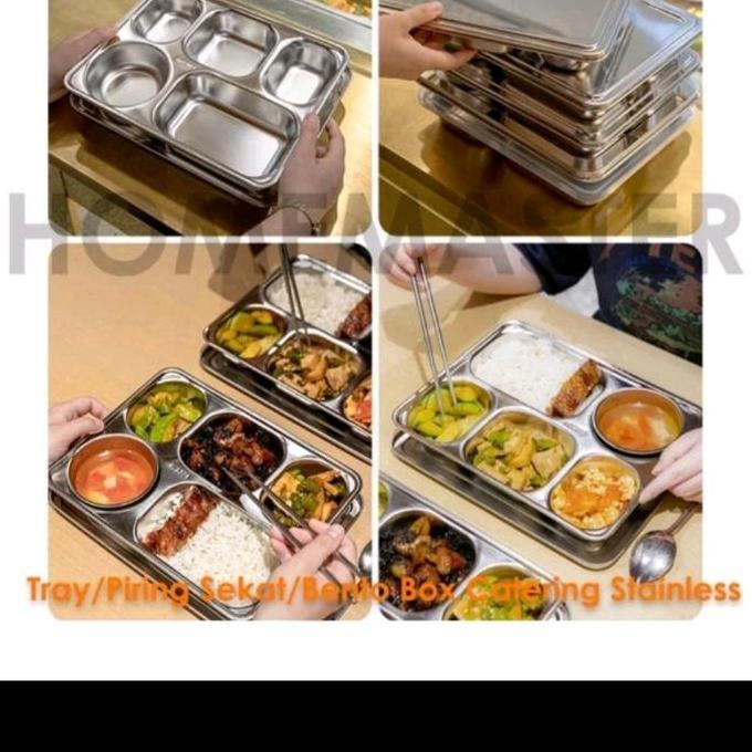 Lunch box stainless sekat 5 / lunch box plus tutup / kotak makan sekat BS
