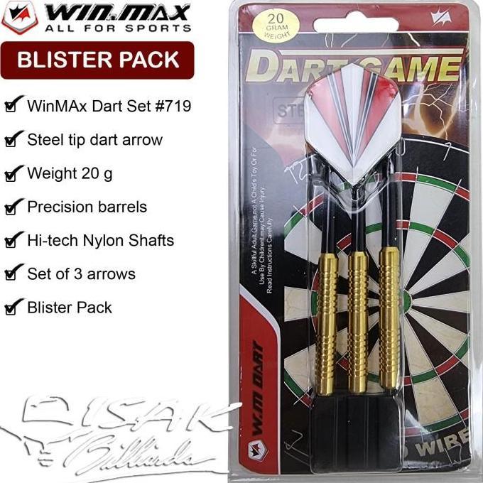 WINMAX STEEL TIP DART ARROW - 719 BLISTER PACK PANAH JARUM PAPAN DARTS PROMO
