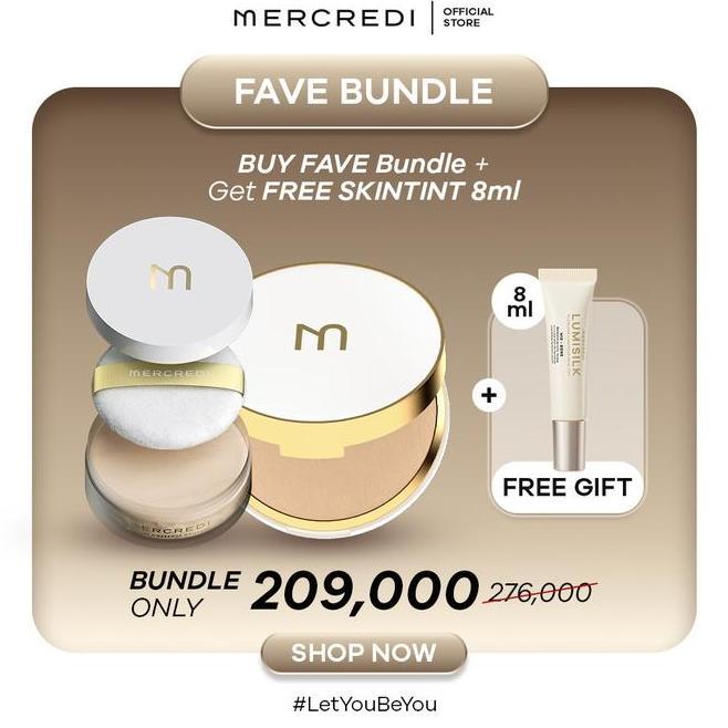 Mercredi Fave Bundle Bedak Tabur Bedak Padat