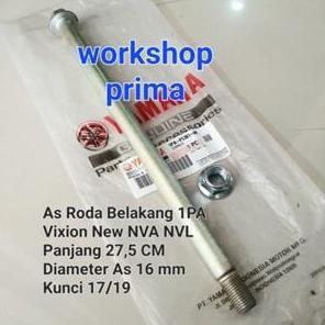 AS RODA TROMOL BELAKANG 1PA VIXION V XION 150 NEW NVA NVL PANJANG 27.5 CM DIAMETER AS 16 MM ORI YGP 