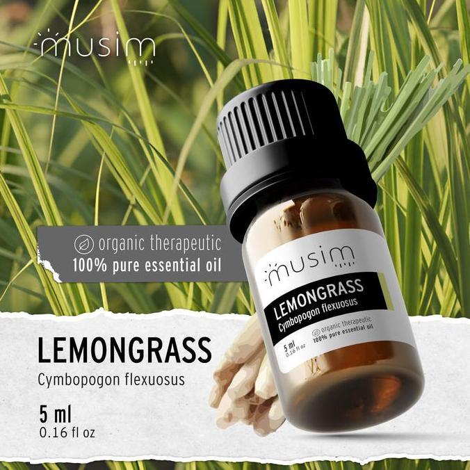 Therapeutic Grade | Organic Lemongrass Essential Oil Food 5ml - MUSIM Diskon