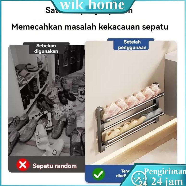 HOT DEALS [COD]RAK SEPATU GANTUNG SUSUN SHOE RACK HOLDER TEMPAT SANDAL PANCI DAPUR DINDING BELAKANG 