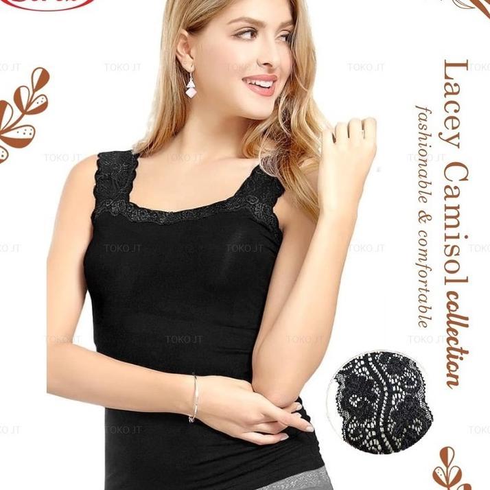 Camisol Sorex Atasan Singlet Tank Top Renda Lebar Sorex 5001