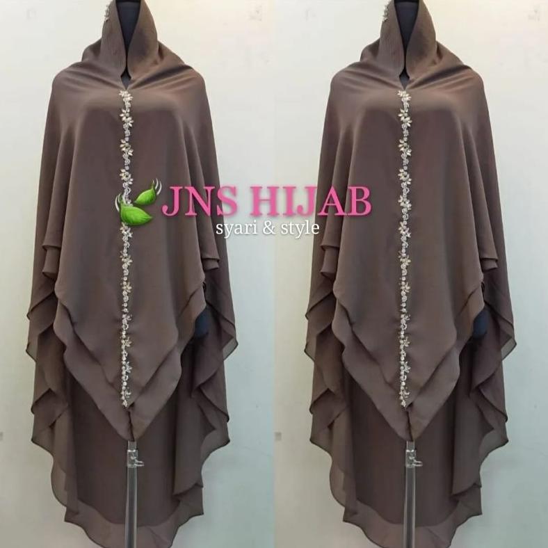 TERLARIS khimar NAMIRA PAYET LURUS hijab premium jilbab syari jumbo ceruty 2 layer JNS HIJAB