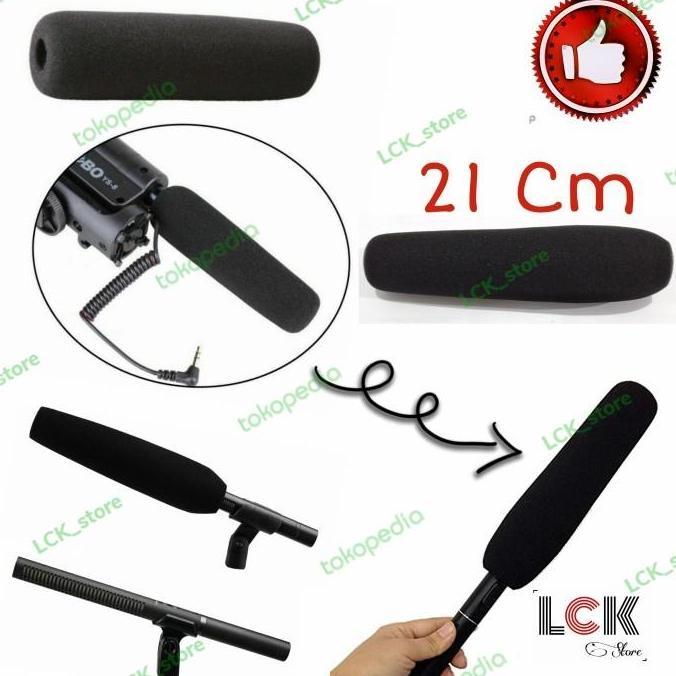 TERLARIS BUSA SHOTGUN MICROPHONE 21CM INTERVIEW KONDENSER /COVER MIC WAWANCARA
