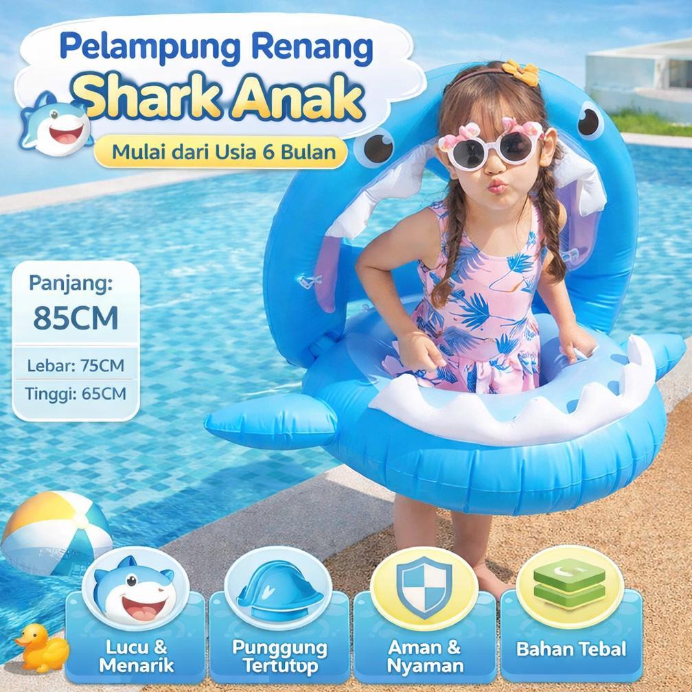 Pelampung Anak Karakter Ikan Hiu Pelampung Duduk Karakter Swim Float Karakter