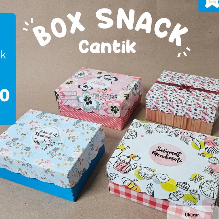 100 Pcs / 12X16 /R5/ Box Snack Cantik  / Dus Kue Cantik / Box Kue / R5Ck / Ivory