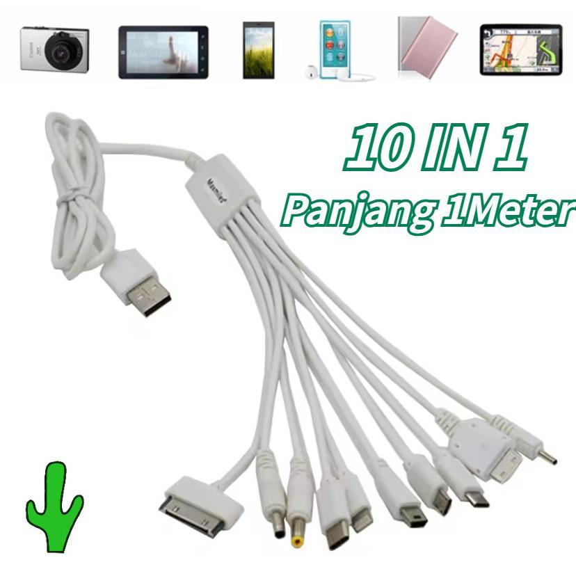 TERBARU 1Meter 10 in 1 Kabel Data Cumi USB / Kabel Charger Cumi Multifungsi USB 10in1