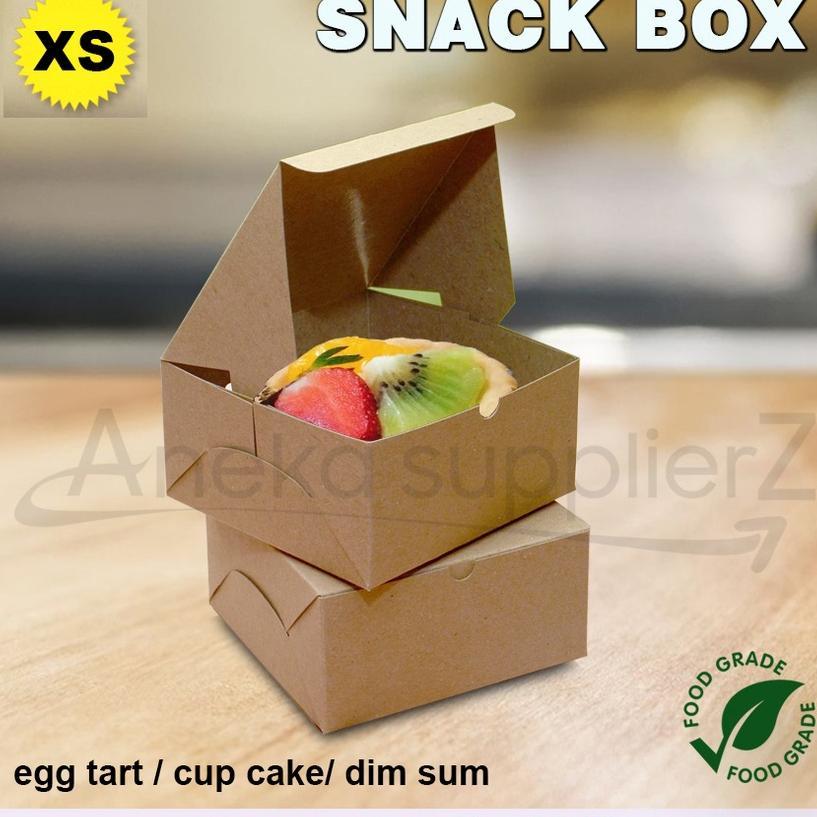 Snack Box - Kotak Kue - Box Kue  Kraft Coklat  Xs  (100)