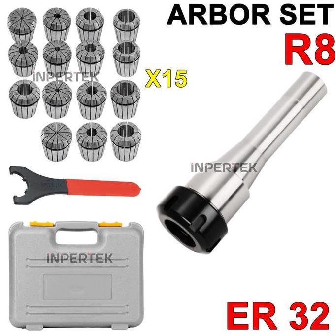 SAVAN Arbor Set R8 ER32 15 Arbor Collet ER32 R8 NUT ER32 Collet ER32