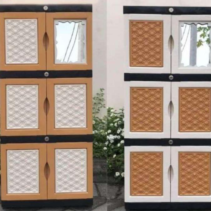 Lemari Plastik Susun 3 Dan 4 Mini Cermin