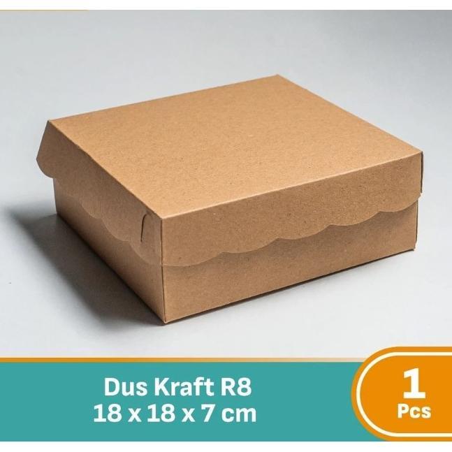 [1 Dus Isi 100 Pcs] Kotak Dus Kraft Coklat R8/ Kotak Dus Nasi Dus Kue / Kotak Dus Nasi Catering/ Kot