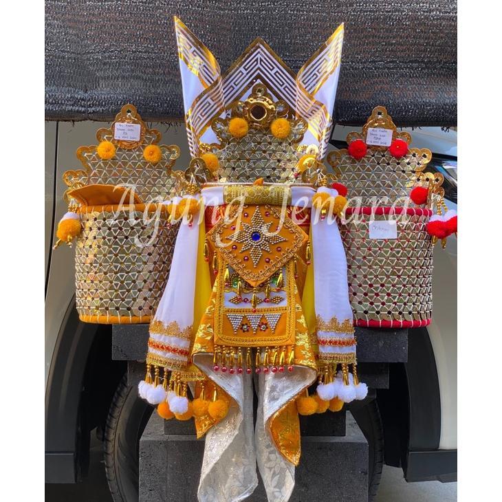 Wakul Daksina Rias Super | Besar | Selendang Hias | Putih-Kuning