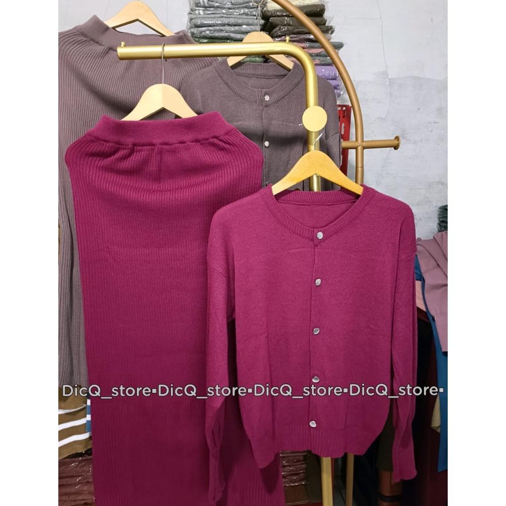 Saless One Set Aira Cardigan & Rok Rajut Wanita Premium-Stelan Wanita Terbaru