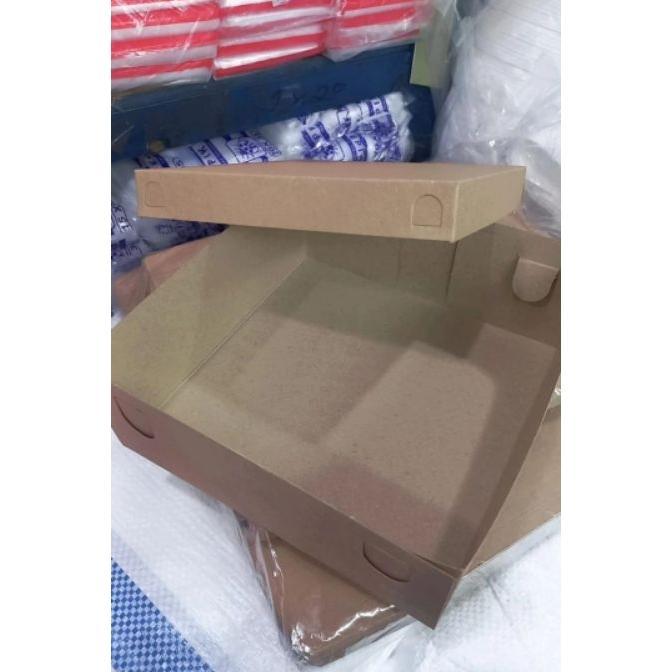 Dus Nasi Uk.18X18 Dan 20X20 Warna Coklat Polos  Kraft / Dus Nasi Coklat / Tutup Pisah