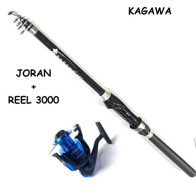 Joran Pancing Telescopic Tegek Joran Kolong Ruas Pendek Warna Hitam