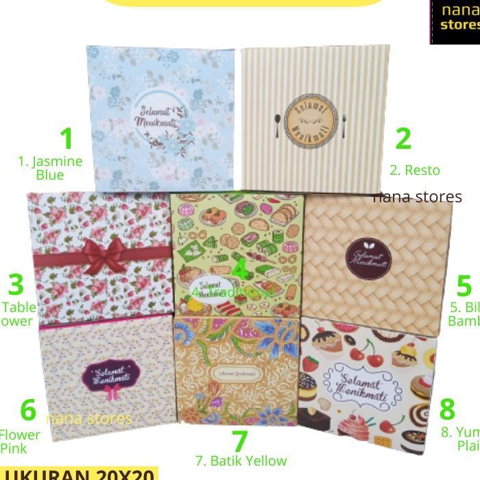 100 Pcs Dus Nasi, Kotak Nasi, Box Nasi, Dus Makanan, Dus Catering, Dus Modern Ukuran 20X20