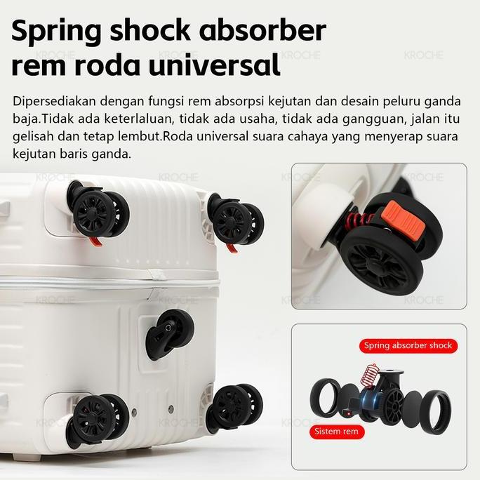 Promo Kroche - Koper Cabin Bagasi 20/32 Inch Koper Fiber Anti Pecah Bahan Polycarbonate With Tsa Loc