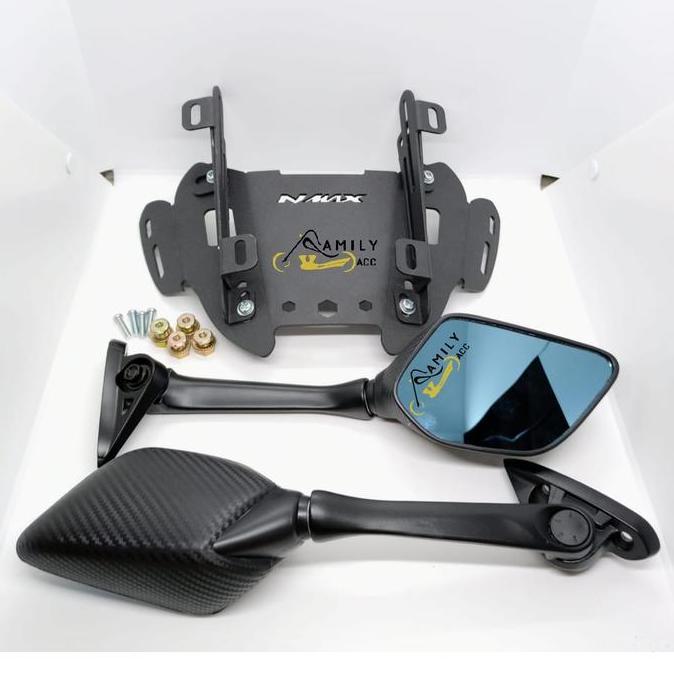 Spion R25 Carbon Panjang + Serpo Windshield Nmax New 2020 Dan Nmax Old