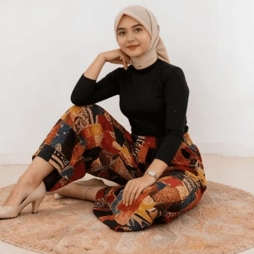 Promo Celana Panjang Wanita Kulot Perca Batik Jogja Unik Santai  Pekalongan Elegan