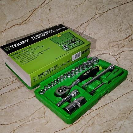 OFFICIAL Terbaru KUNCI SOK TEKIRO 24 PCS SOK SET 8 - 32 MM BOX PLASTIK - PLASTIK, 6PT BISA COD ( Len
