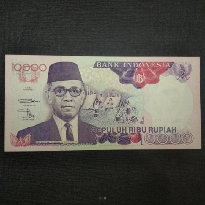 Uang Kertas Kuno 10.000 Rupiah tahun 1992 Sultan Hamengku Buwono IX