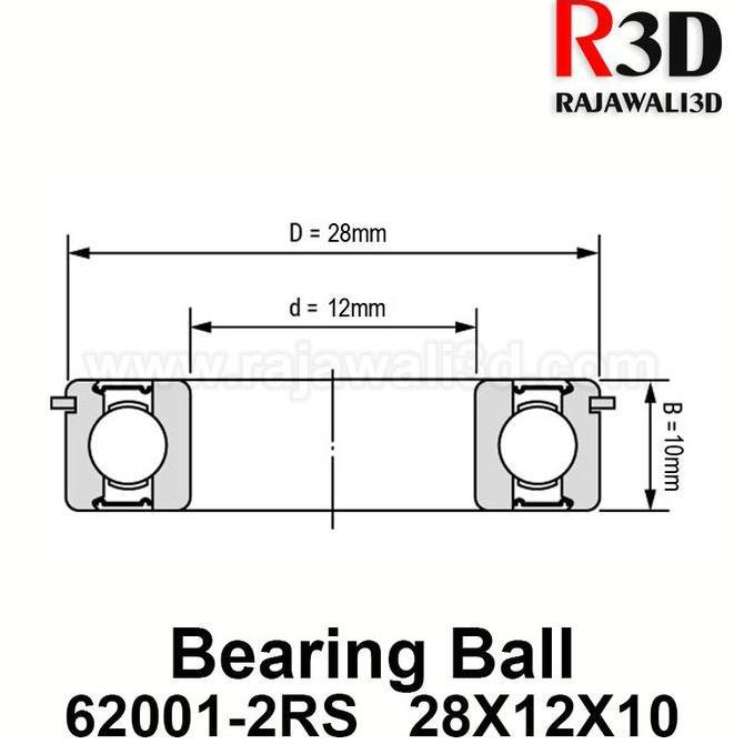 Ball Bearing 62001-2RS 62001 Rs 28x12x10mm