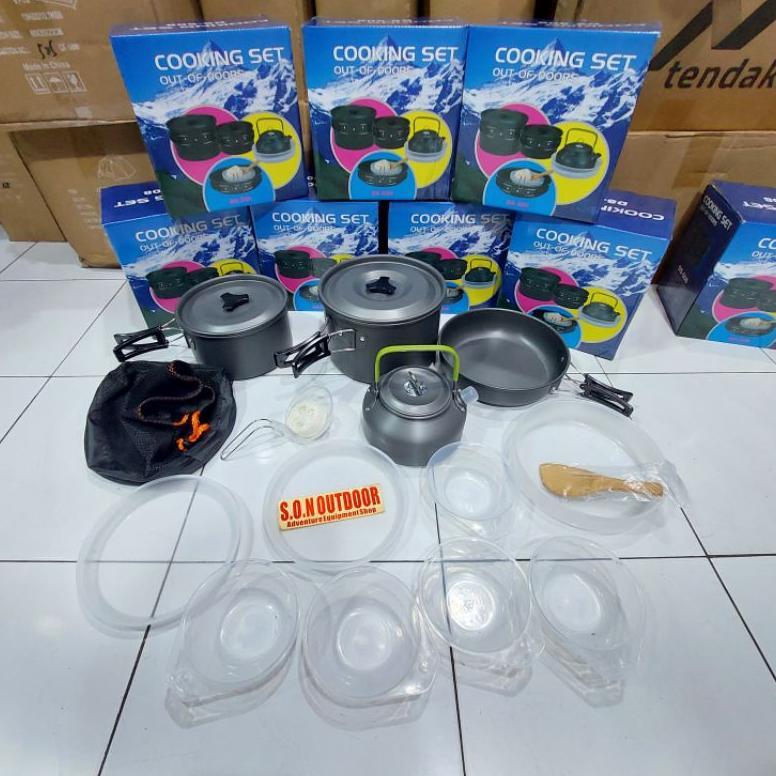 cooking set ds508 cookingset ds 508 panci nesting nisting camping kompor portable outdoor keluarga b