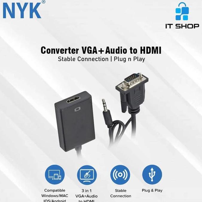 NYK Converter VGA + Audio to HDMI (TERBAIK) (TERBARU) (TERMURAH)