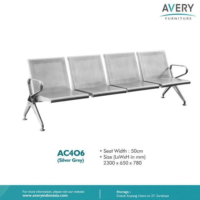 Avery Furnitures - Kursi Bandara / Kursi Tunggu Besi 4 Dudukan AC406