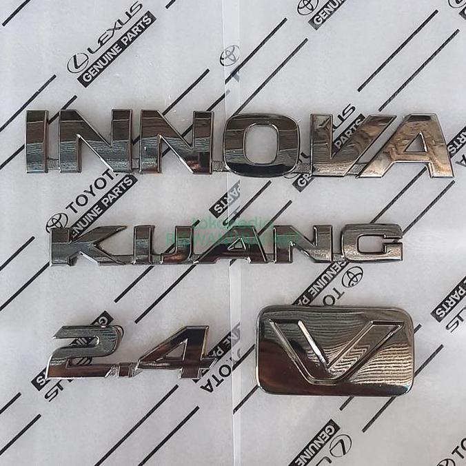Promo Emblem Tulisan Innova Reborn Kijang 2.4 Type V G Q  Black Chrome Original Cod