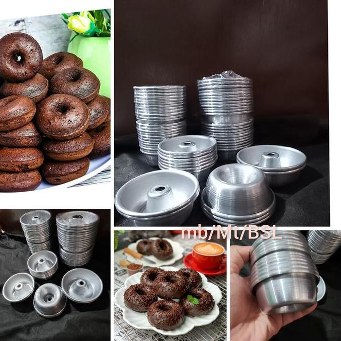 TERLARIS 12PCS CETAKAN DONAT CAIR BROWNIS DASAR BULAT LOYANG TULBAN MINI