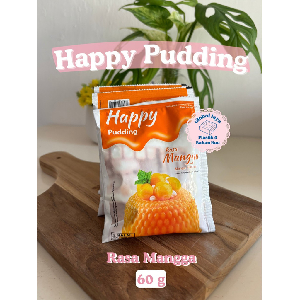 Happy Pudding - Instant Powder - Puding Bubuk dengan Susu - Rasa Mangga - Per Sachet 60g