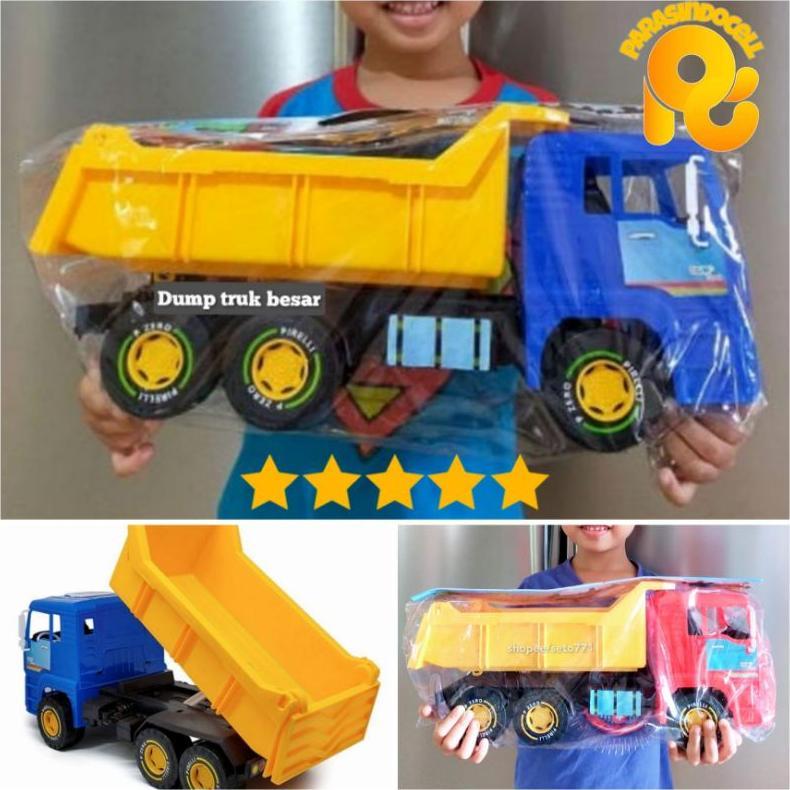 MURAH Mainan Truk Pasir Dump Truck Besar Bahan Plastik Kuat SNI