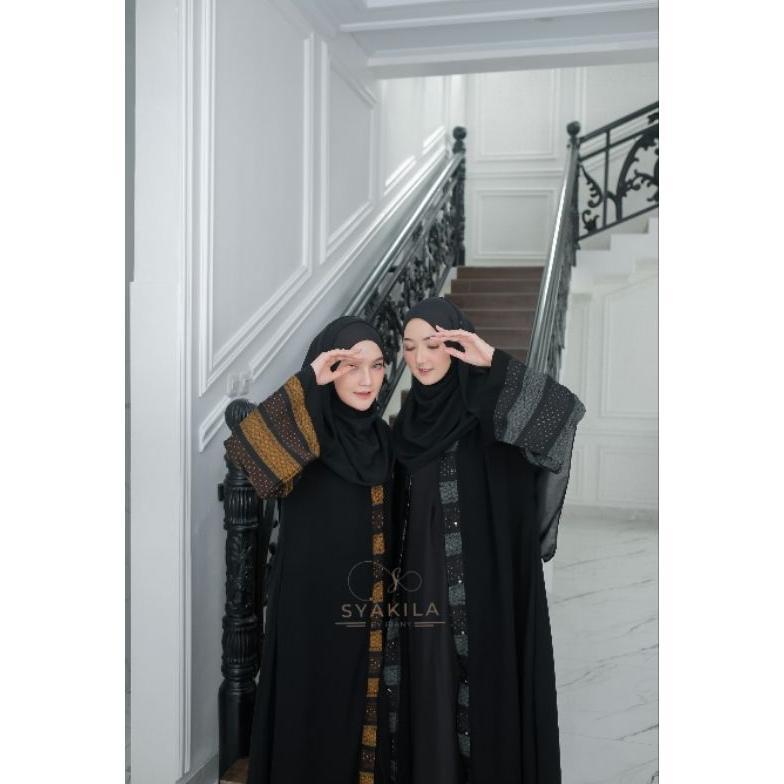 ORIGINAL MARWAH ABAYA // GAMIS ARAB HITAM JATBLACK PREMIUM // OUTER BUSUI MEWAH KEKINIAN