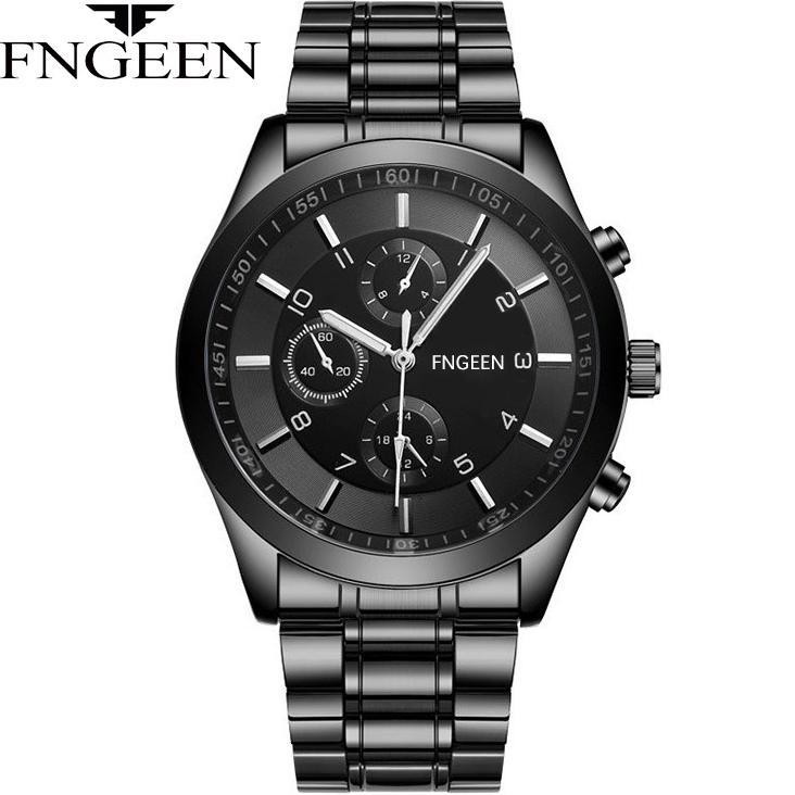 promo fngeen 5308 jam tangan pria luxury stainless steel sport quartz original anti air watch