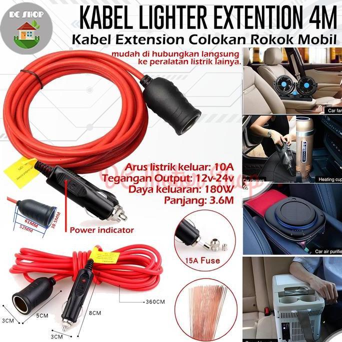 Kabel Colokan Mobil Cigarette Lighter Extension Colokan Lighter Mobil